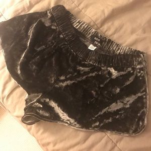 Dark green velvet/suede shorts